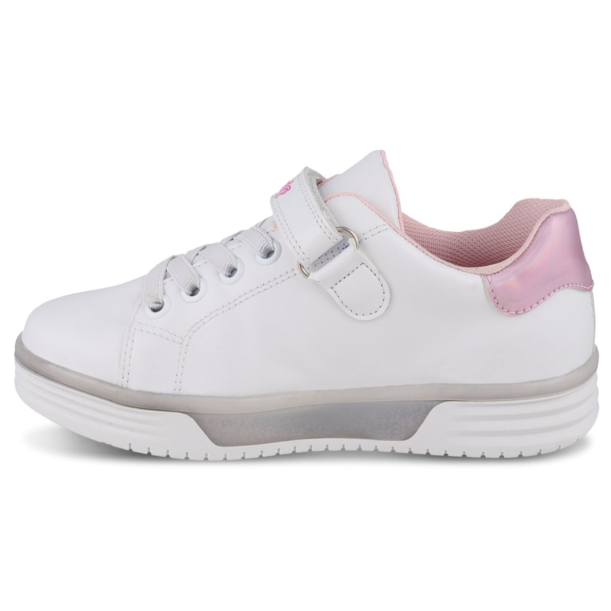 Foto 4 pulgar | Tenis Choclo Con Luces Dominiq 2452 Color Blanco/rosa Para Niña