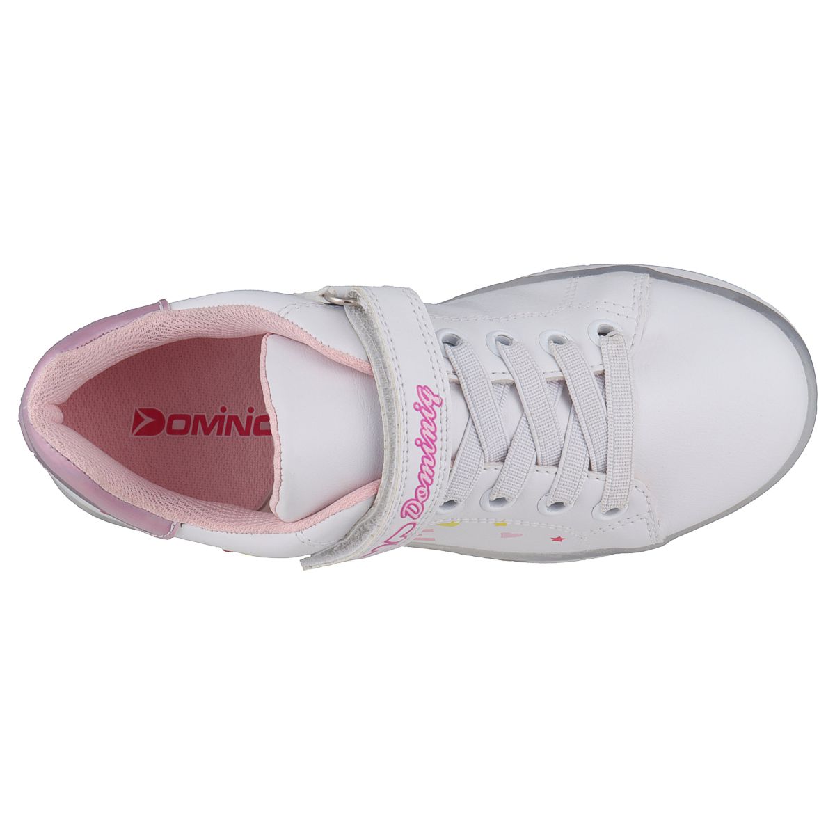 Foto 5 pulgar | Tenis Choclo Con Luces Dominiq 2452 Color Blanco/rosa Para Niña