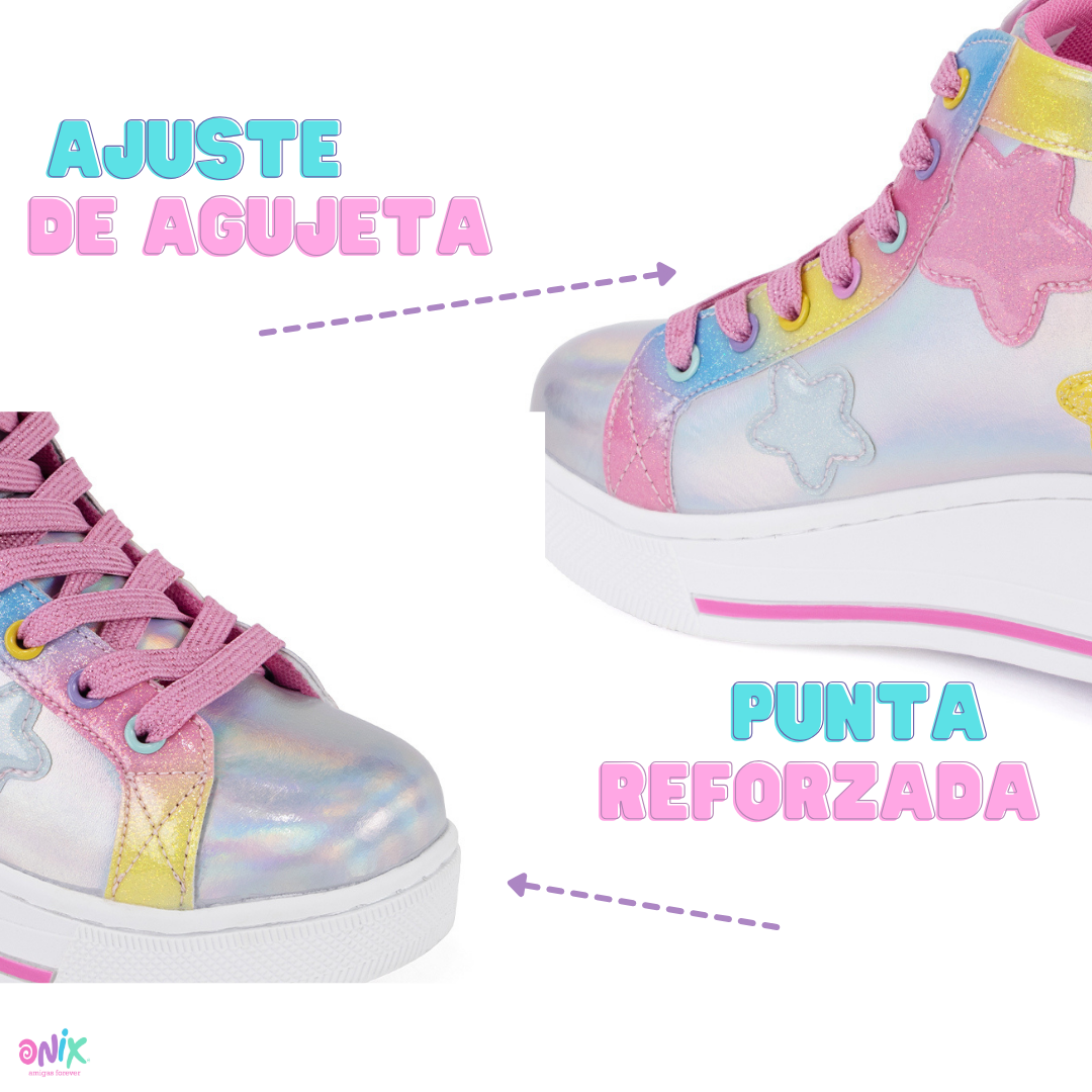 Foto 6 | Tenis Patín High Onix Unicornio Friends Star Plata