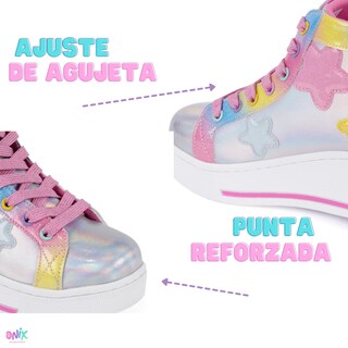 Foto 6 | Tenis Patín High Onix Unicornio Friends Star Plata