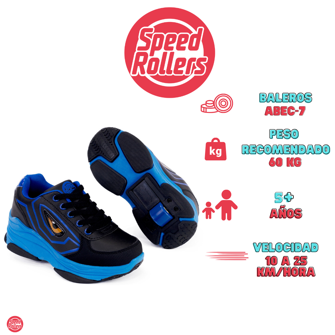 Foto 5 pulgar | Tenis Patín Speed Rollers Black Monster Roller Negro