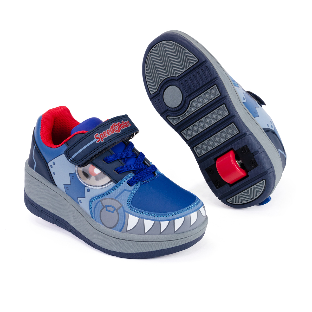 Tenis Patín Speed Rollers Robot Raptor Azul Marino