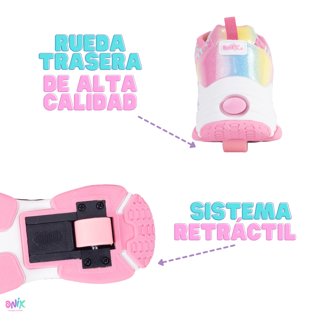 Foto 6 pulgar | Tenis Patín Onix Unicornio Friendship Rainbow Rosa
