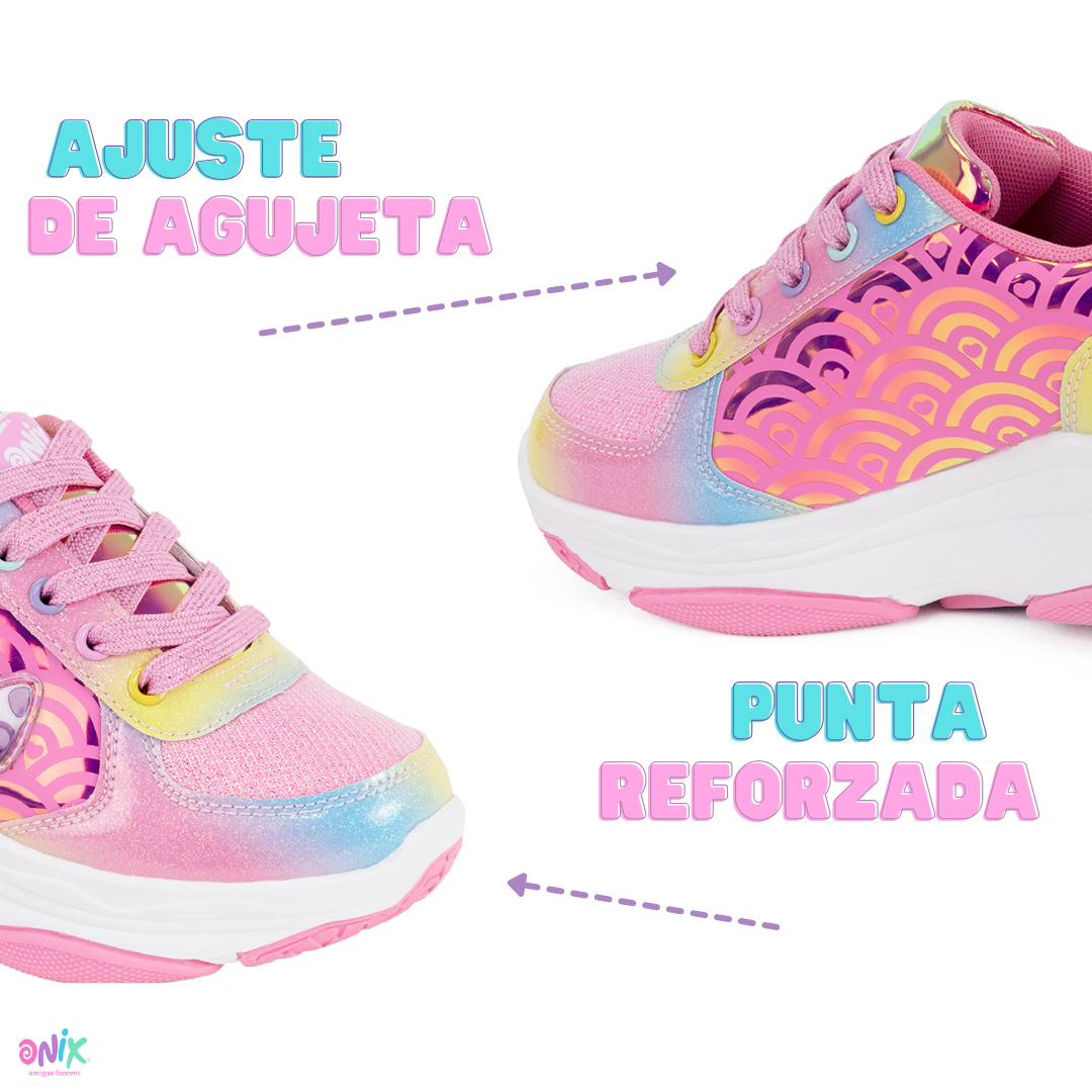 Foto 7 pulgar | Tenis Patín Onix Unicornio Friendship Rainbow Rosa