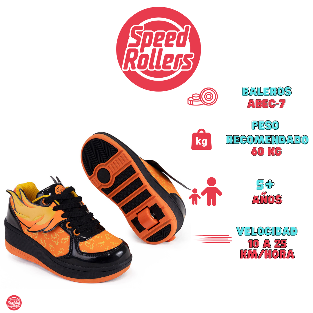 Foto 5 pulgar | Tenis Patín Speed Rollers Fenix Fuego Roller Naranja
