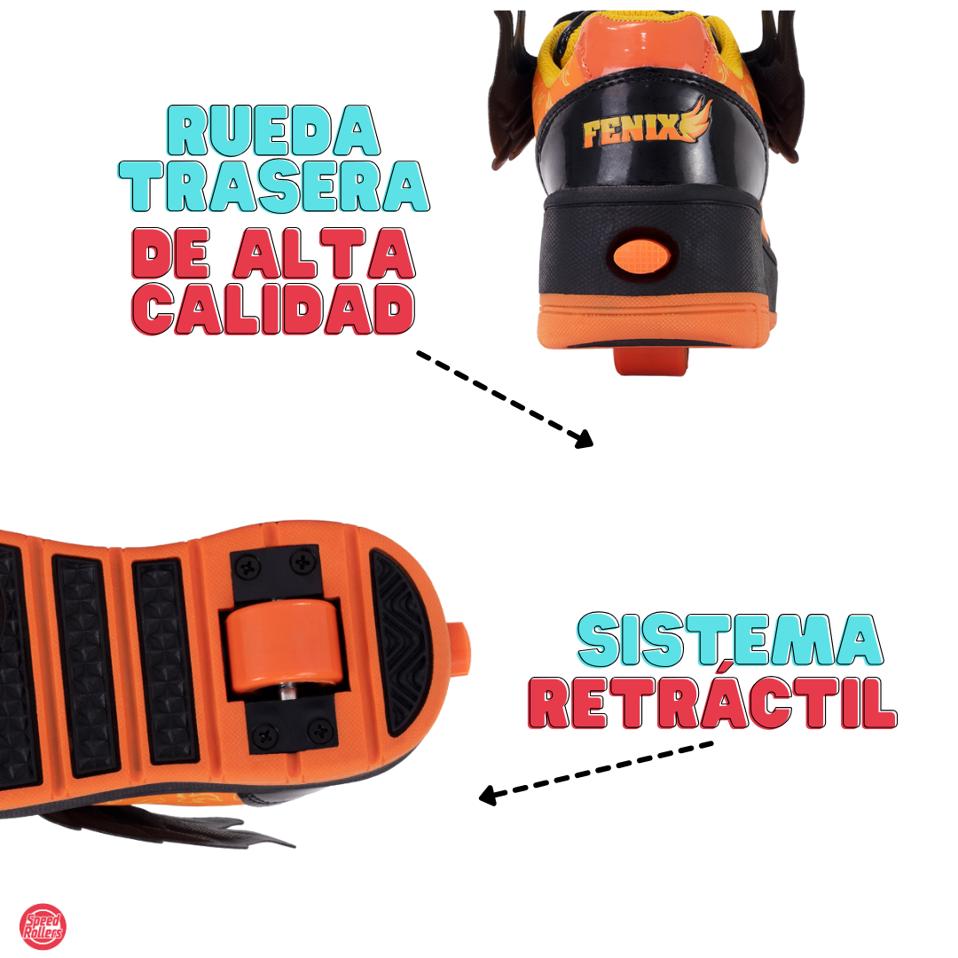 Foto 6 pulgar | Tenis Patín Speed Rollers Fenix Fuego Roller Naranja