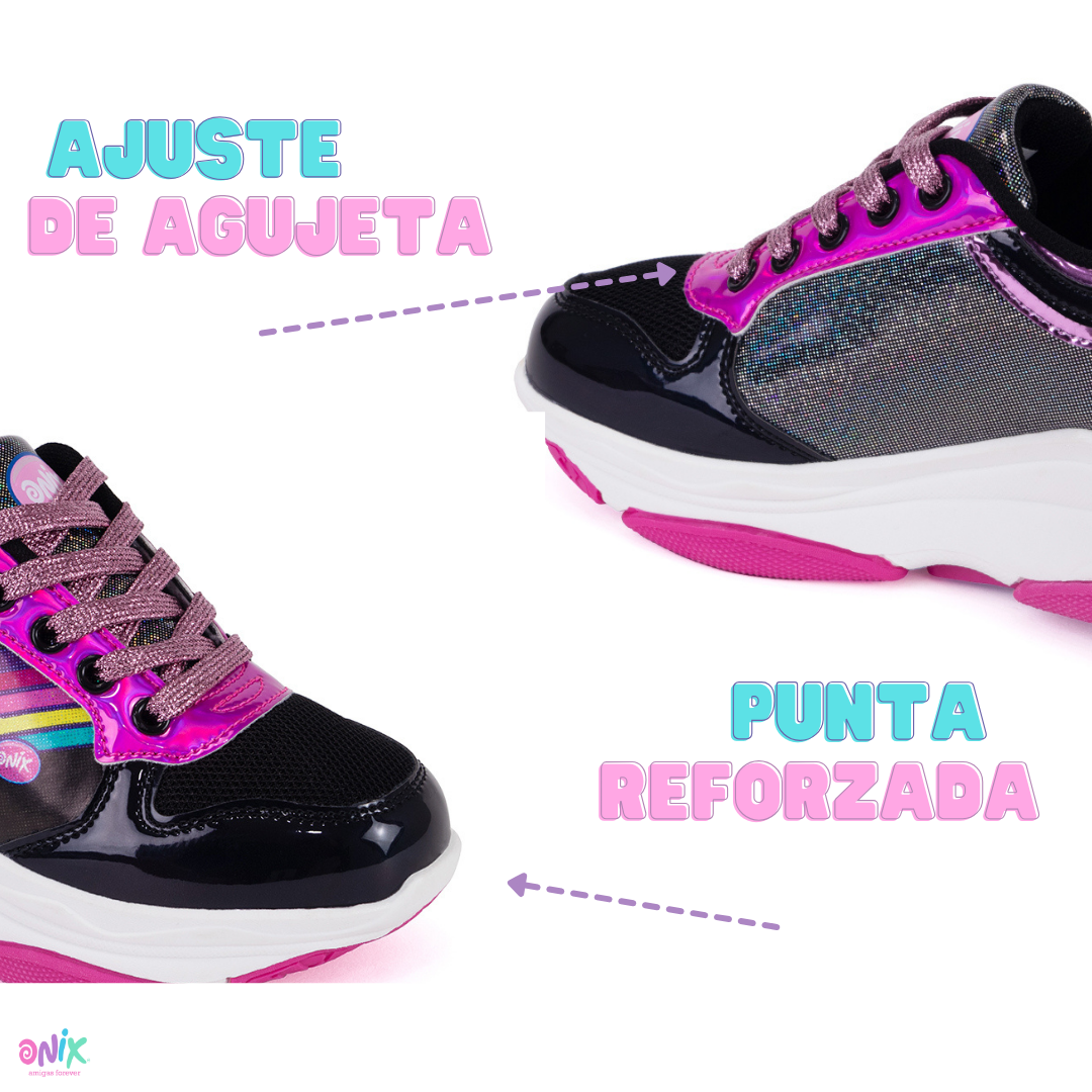 Foto 6 | Tenis Patín Onix Unicornio Rock Roller Cats Negro Shine