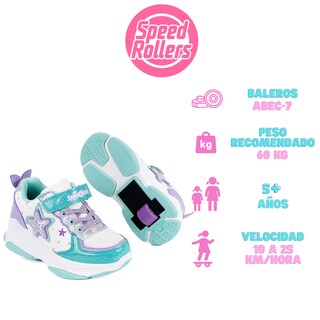 Foto 4 | Tenis Patín Speed Rollers Star Morado Multicolor Shine