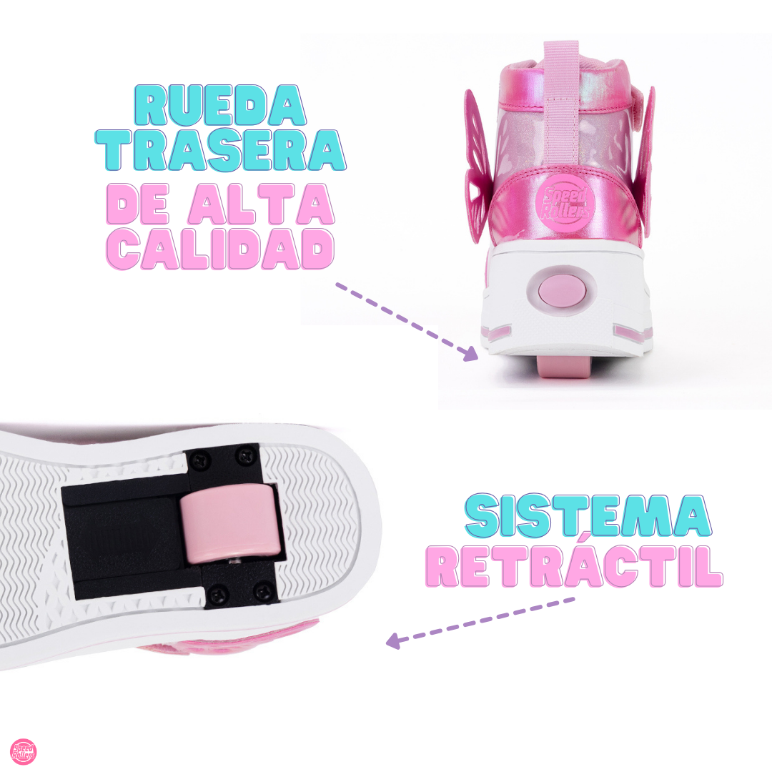 Foto 6 pulgar | Tenis Patín High Speed Rollers Pink Butterfly Roller Rosa