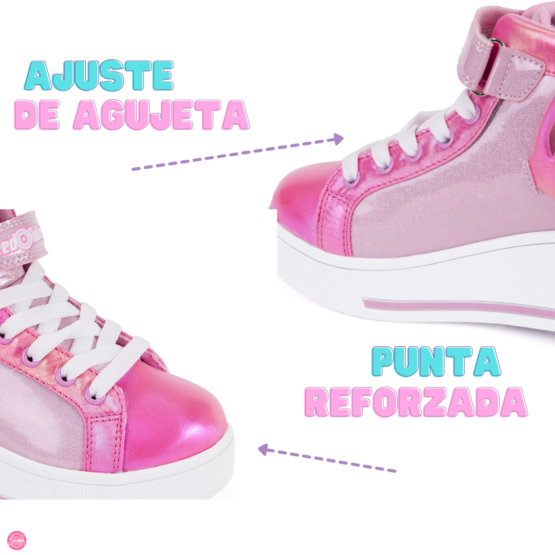 Foto 7 pulgar | Tenis Patín High Speed Rollers Pink Butterfly Roller Rosa