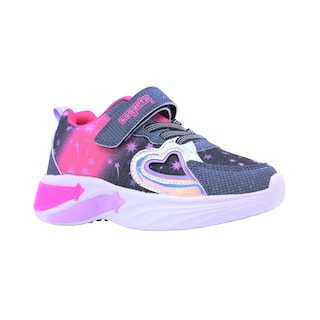 Foto 1 | Tenis Casual Para Niña Coqueta 605000-h Con Detalles Multicolor, Ajuste Velcro Y Agujeta Elastica