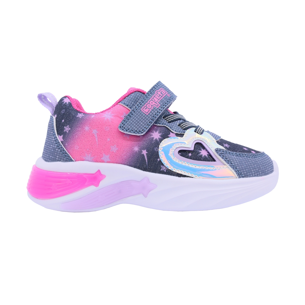 Foto 2 | Tenis Casual Para Niña Coqueta 605000-h Con Detalles Multicolor, Ajuste Velcro Y Agujeta Elastica