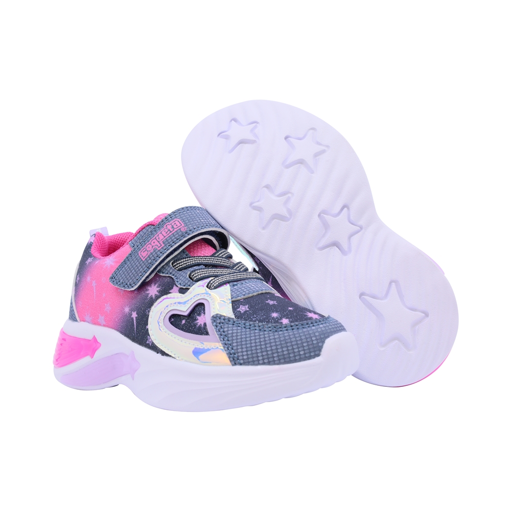Foto 7 pulgar | Tenis Casual Para Niña Coqueta 605000-h Con Detalles Multicolor, Ajuste Velcro Y Agujeta Elastica
