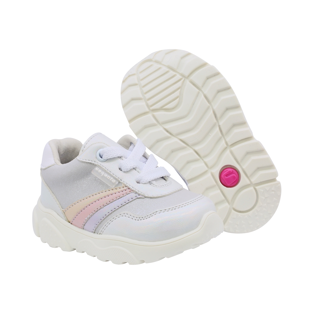 Foto 7 pulgar | Tenis Casual Color Perla Para Niña Coqueta 955700-y Con Agujeta Elastica