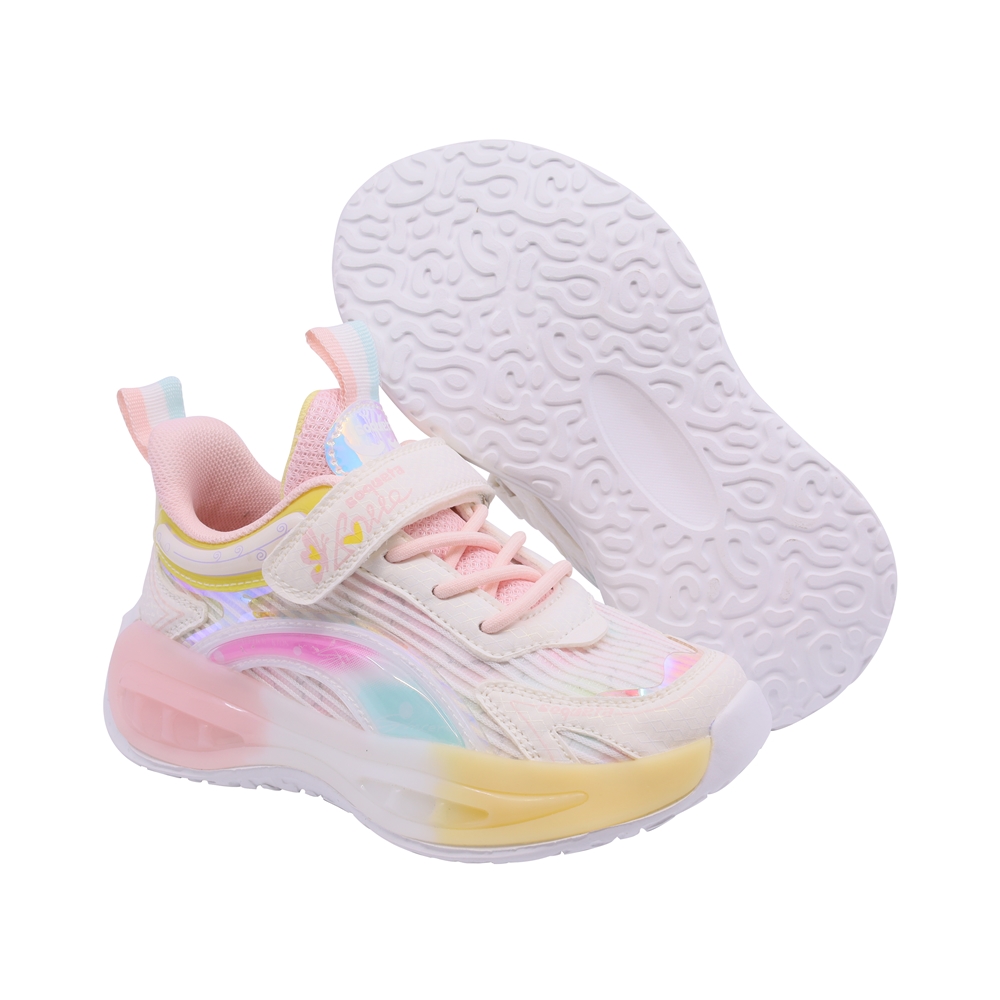 Foto 6 | Tenis Casual Para Niña Coqueta 604000-o Con Detalles Multicolor, Ajuste Velcro Y Agujeta Elastica