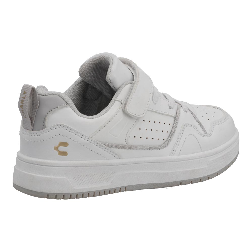 Foto 4 pulgar | Tenis Escolar  Charly 65071 Blanco Niña Original Deportivo Talla 18 A 21