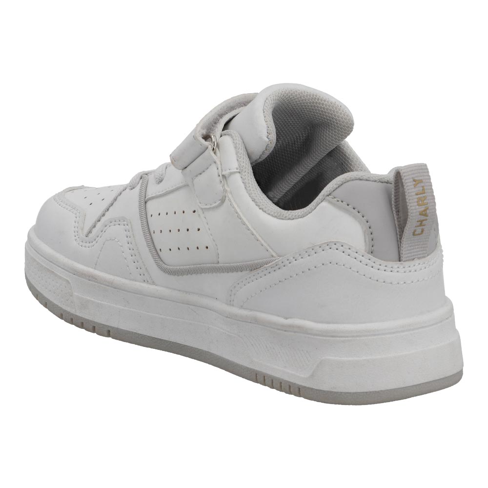 Foto 5 pulgar | Tenis Escolar  Charly 65071 Blanco Niña Original Deportivo Talla 18 A 21