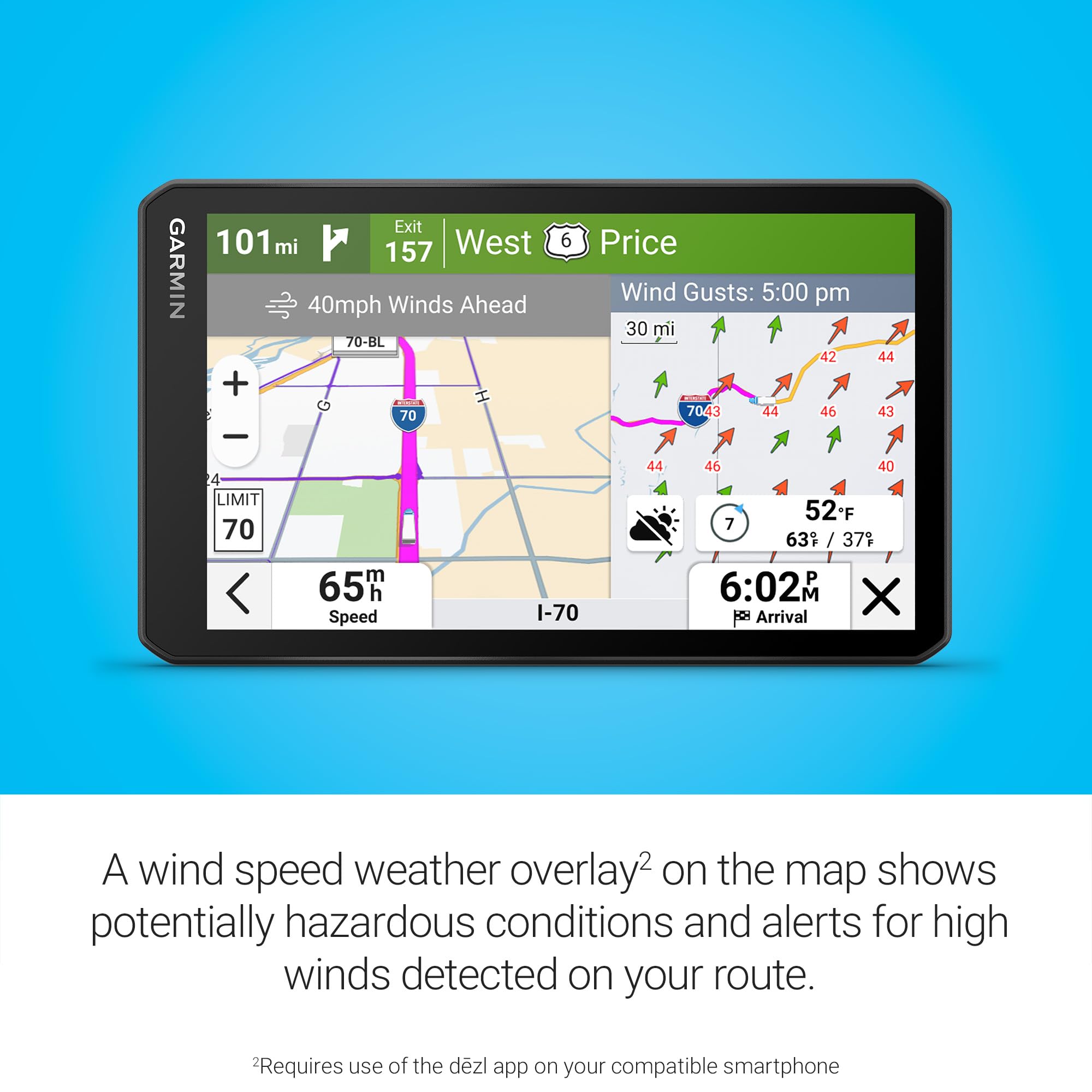 Foto 7 pulgar | Navegador Gps Para Camiones Garmin Dēzl™ Otr720 De 7 Pulgadas De Alta Resolución - Venta Internacional.