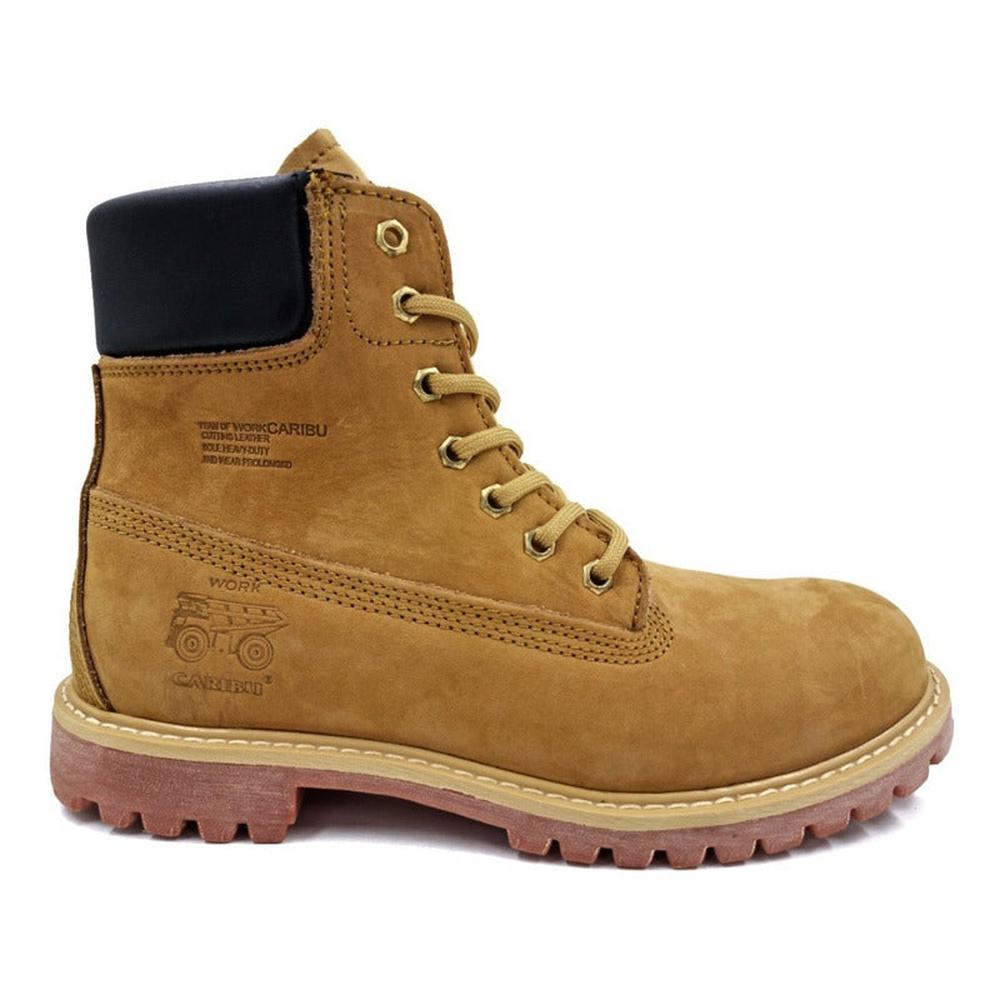 Botas De Montaña Para Hombre Caribu 784 Nobuck Paja Cafe