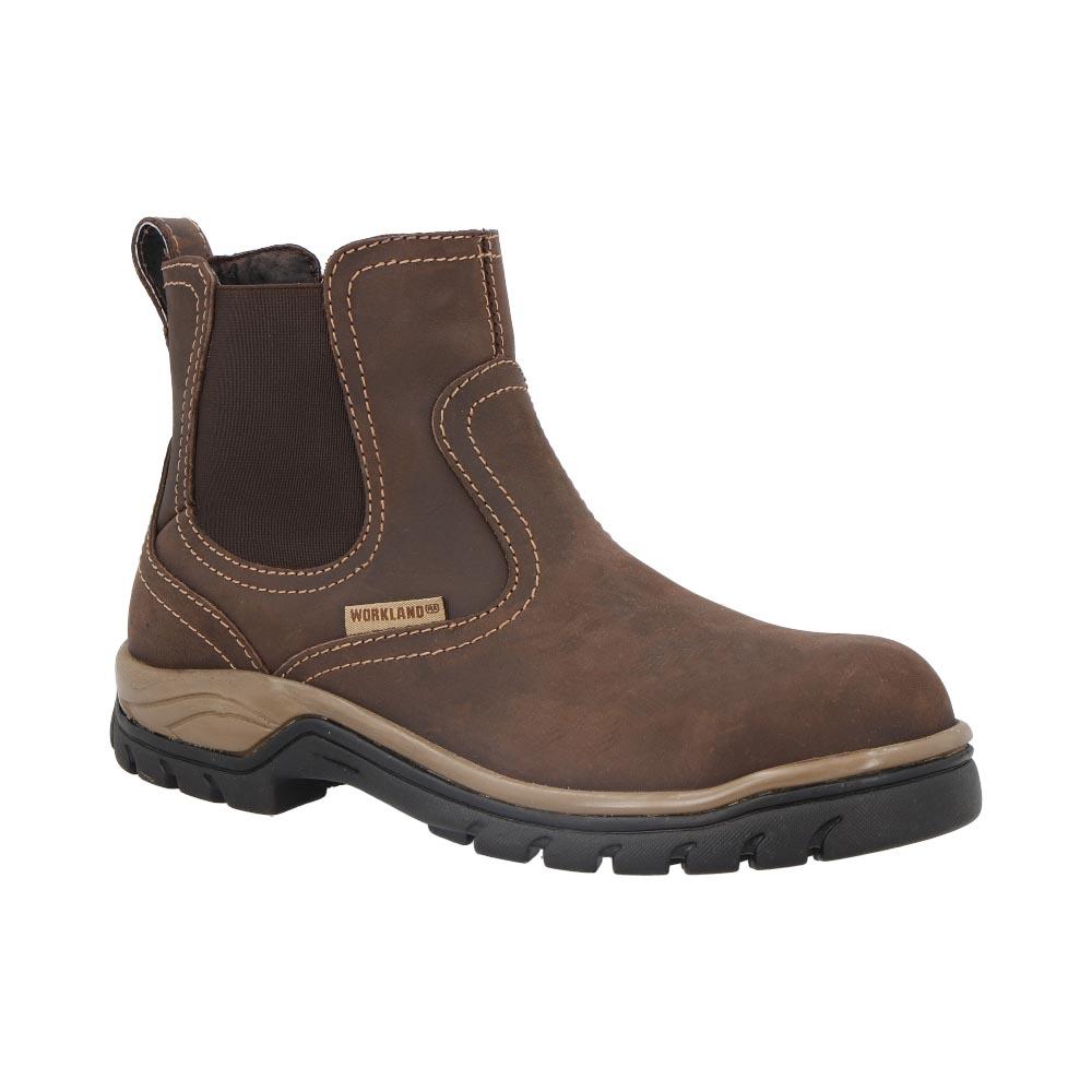 Botas de Piel Work Land Marrones Suela Antiderrapante para Hombre