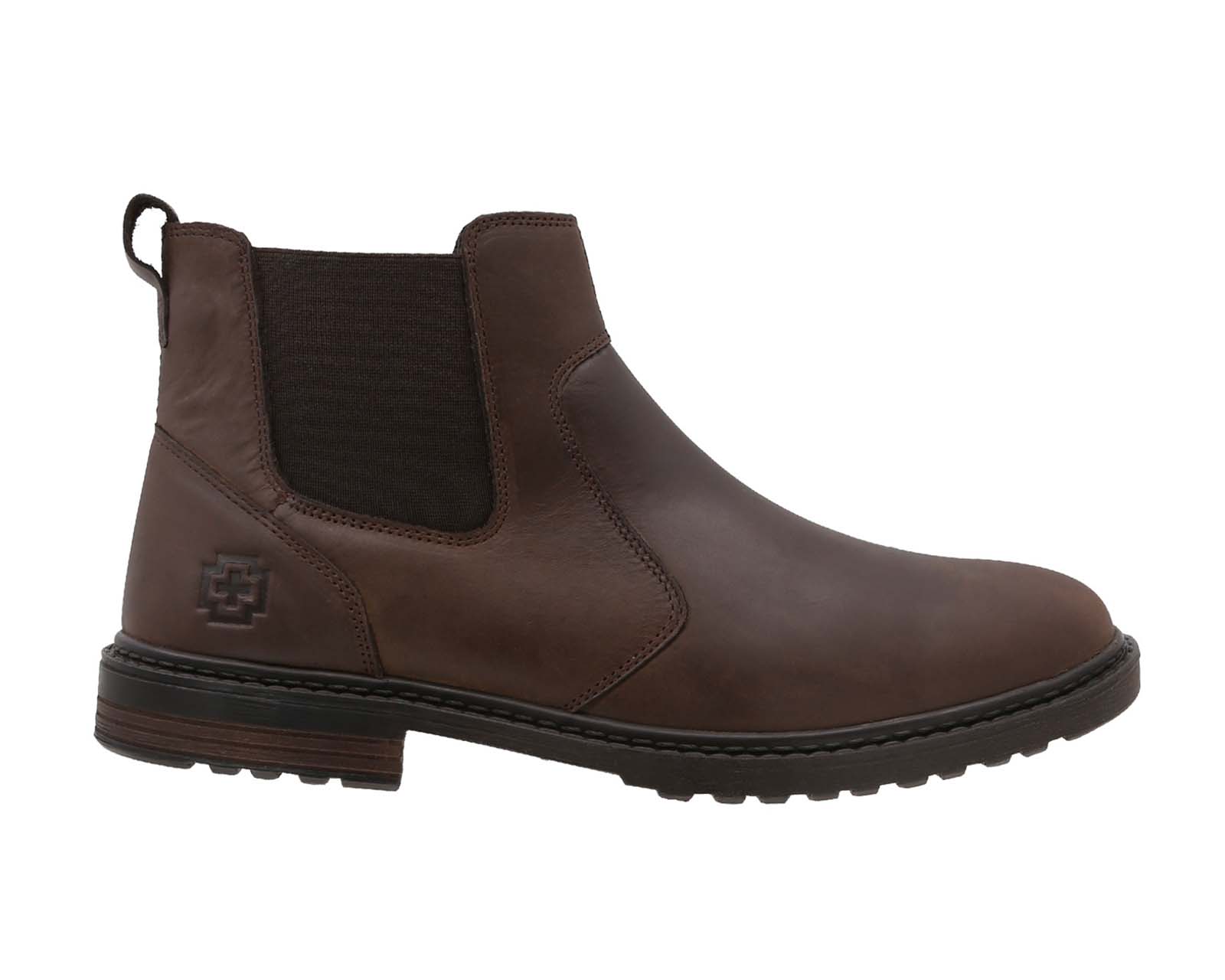 Foto 2 | Botín Chelsea de Piel Swissbrand Uster 453 Cafés para Hombre