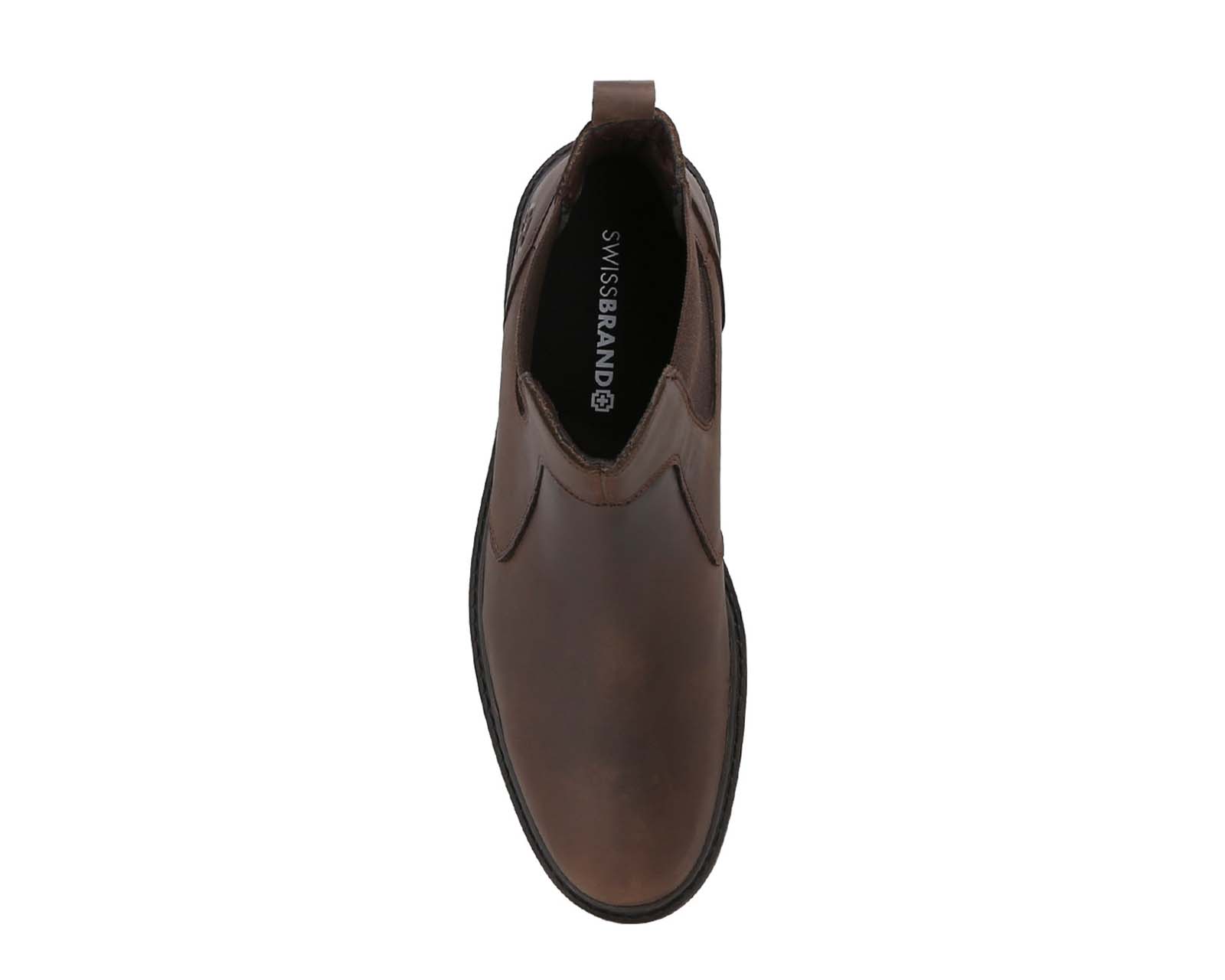 Foto 7 pulgar | Botín Chelsea de Piel Swissbrand Uster 453 Cafés para Hombre