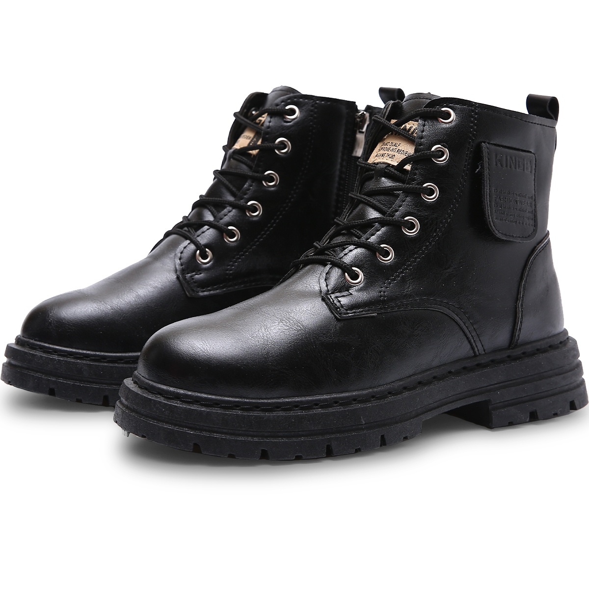 Botas Vinil Piel de Uso Rudo Antideslizantes Negro para Hombre