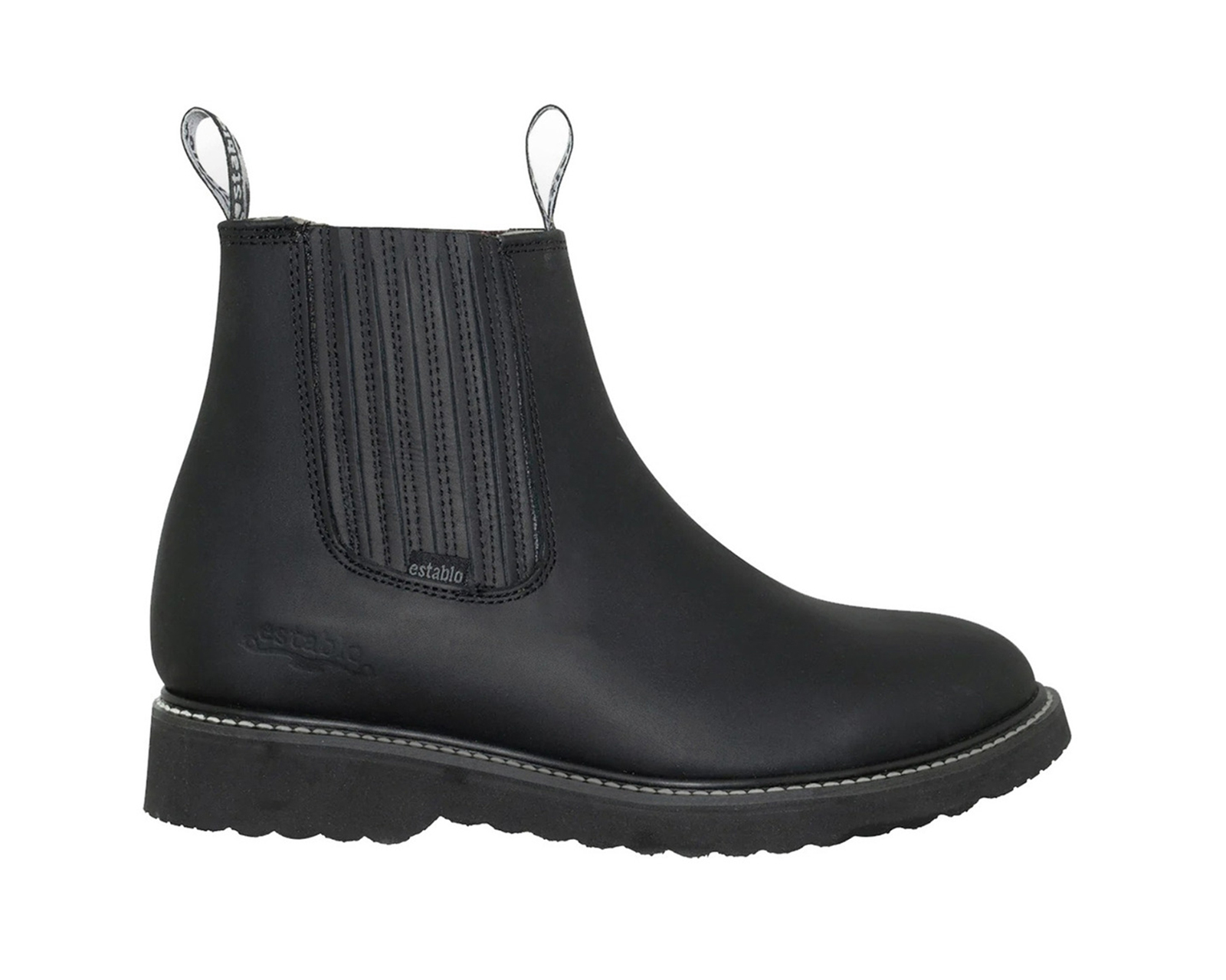 Bota Botín De Piel Establo 501 Negro Grasso