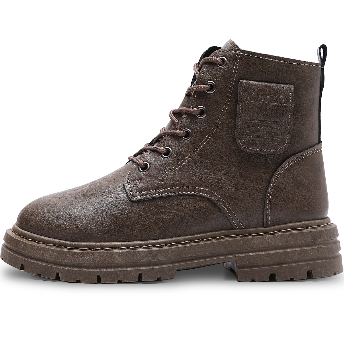 Foto 3 pulgar | Botas Vinil Piel De Uso Rudo Para Hombre Antideslizantesmarron Oscuro  Talla 9