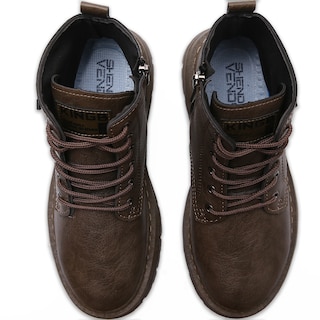 Foto 5 | Botas Vinil Piel De Uso Rudo Para Hombre Antideslizantesmarron Oscuro Talla 9