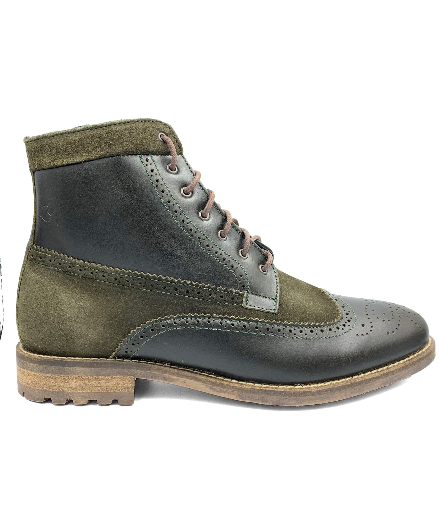 Bota Casual Comboni 8319 Color Verde Mosto Gamuza