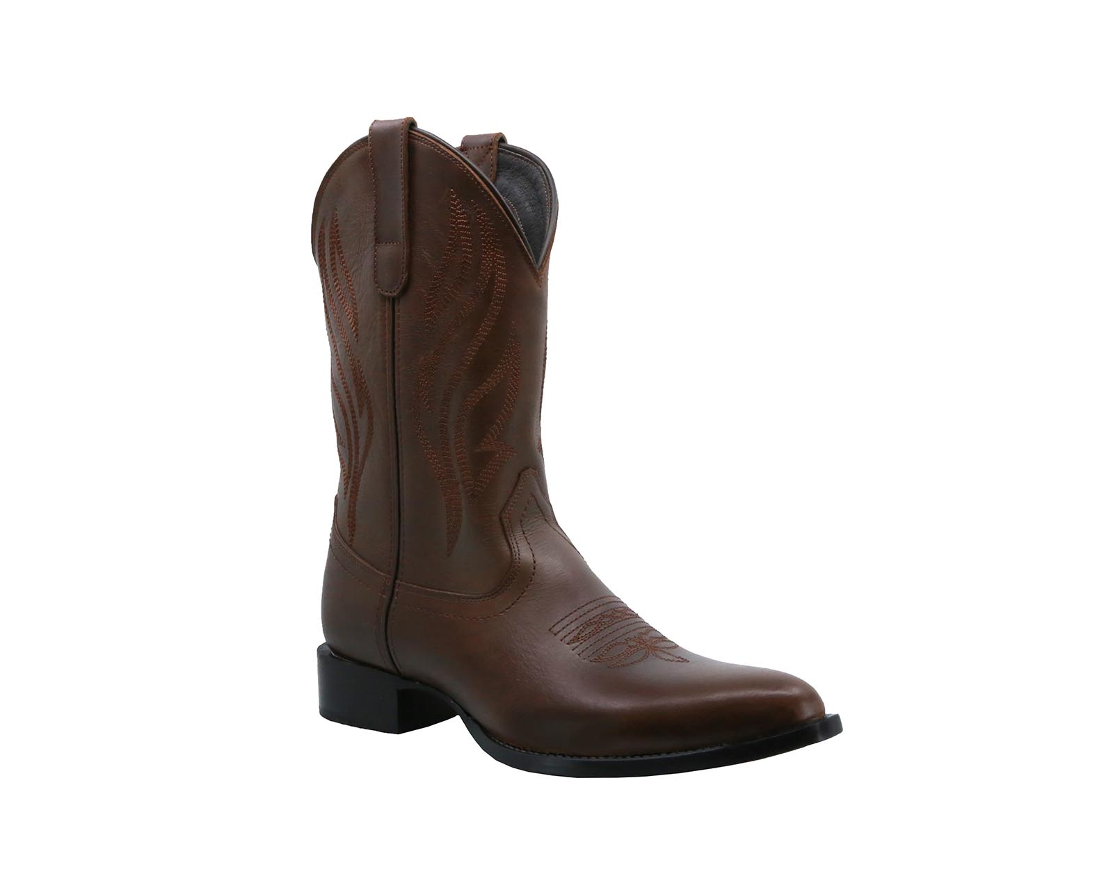 Foto 2 pulgar | Bota Cowboy De Piel Triples Boots Modelo Chinipas 36181 Café Para Hombre