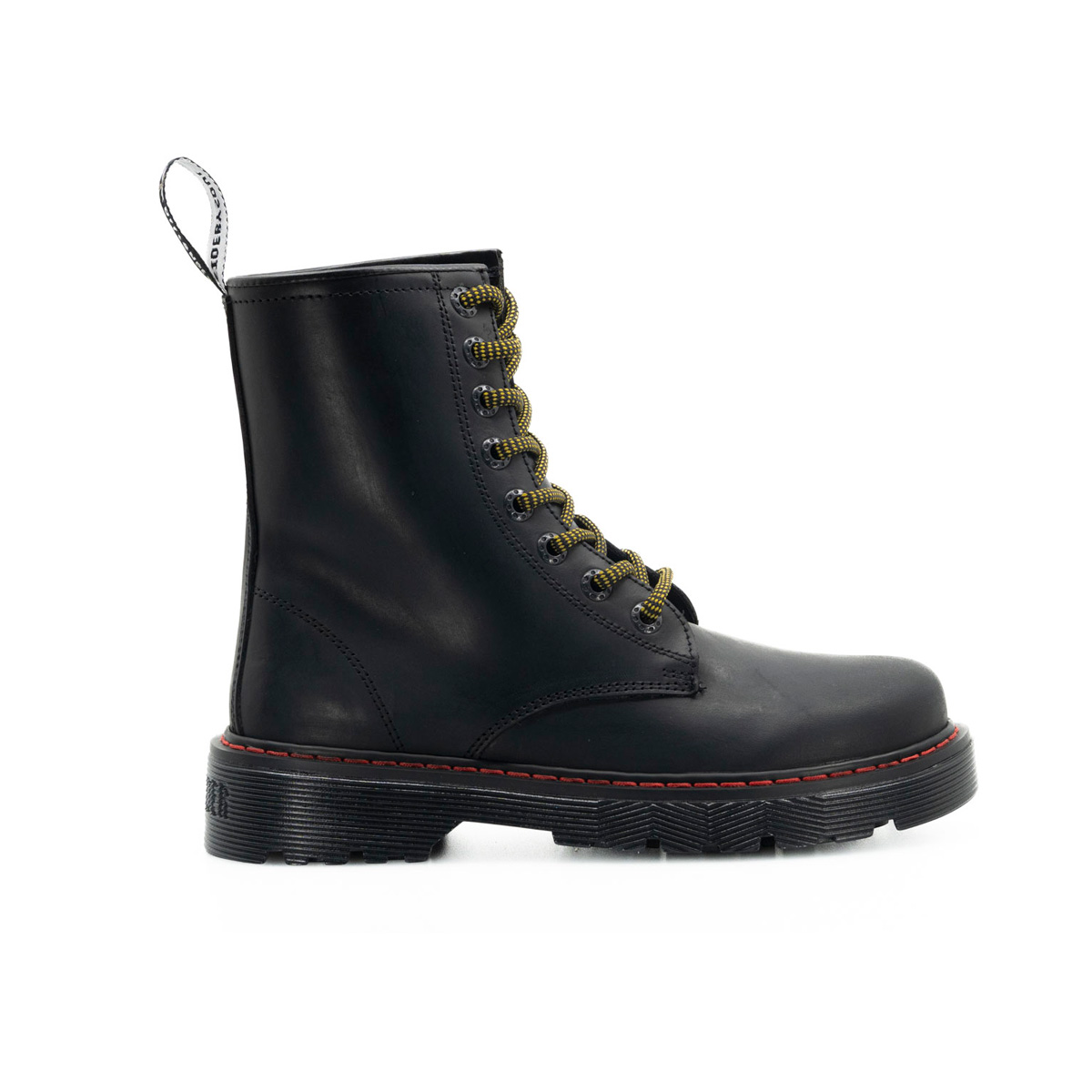 Bota De Cuero Negro Liso