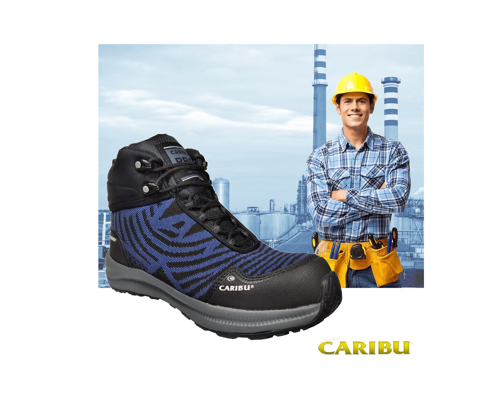 Foto 6 | Bota Caribú 340 Industrial con Casco Azul Gris