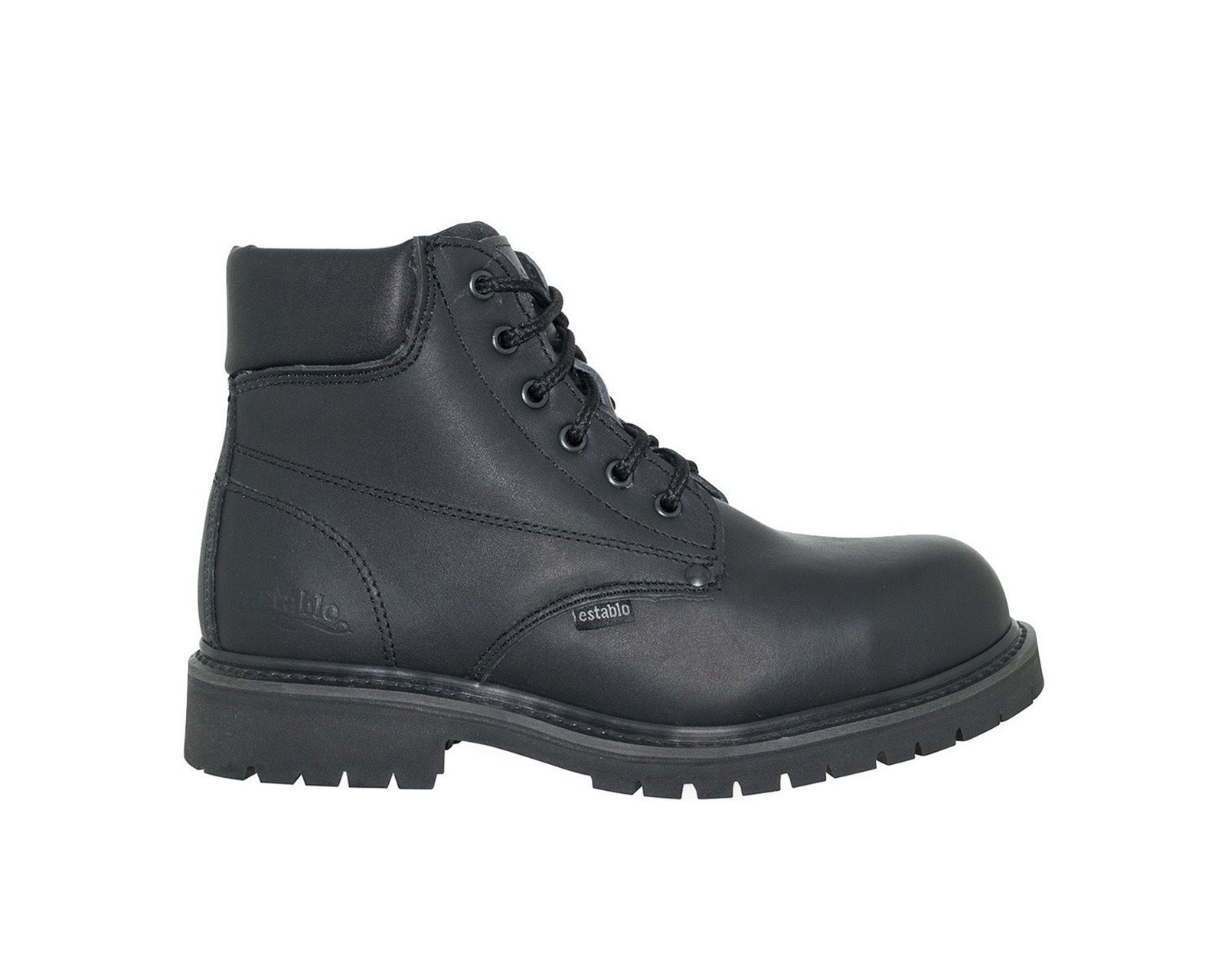 Bota Industrial de Trabajo Establo con Casquillo Negro Napa para Hombre