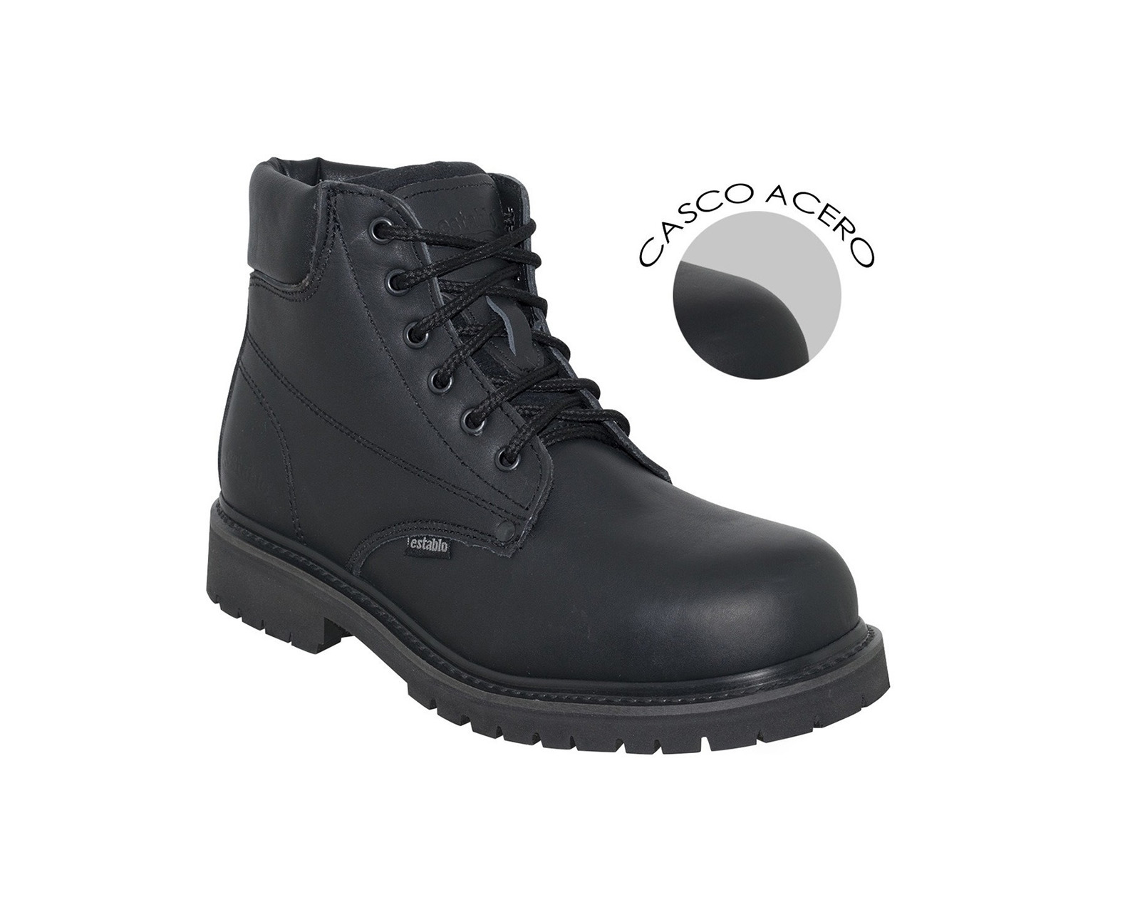 Foto 4 pulgar | Bota Industrial de Trabajo Establo con Casquillo Negro Napa para Hombre