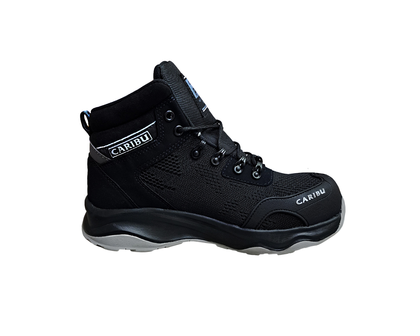 Bota De Trabajo 952 Caribu Con Casquillo De Seguridad color Negro Gris