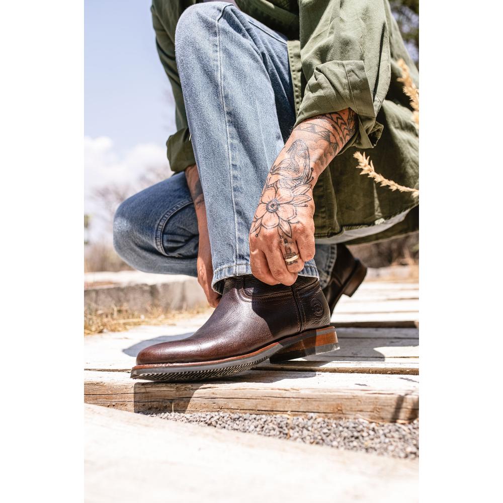 Foto 3 pulgar | Botas Roper de Piel Siete Leguas Marrón para Hombre