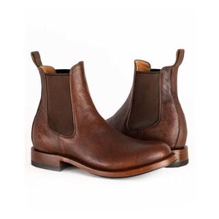 Foto 5 | Botín Chelsea de Piel Siete Leguas Marrón para Hombre