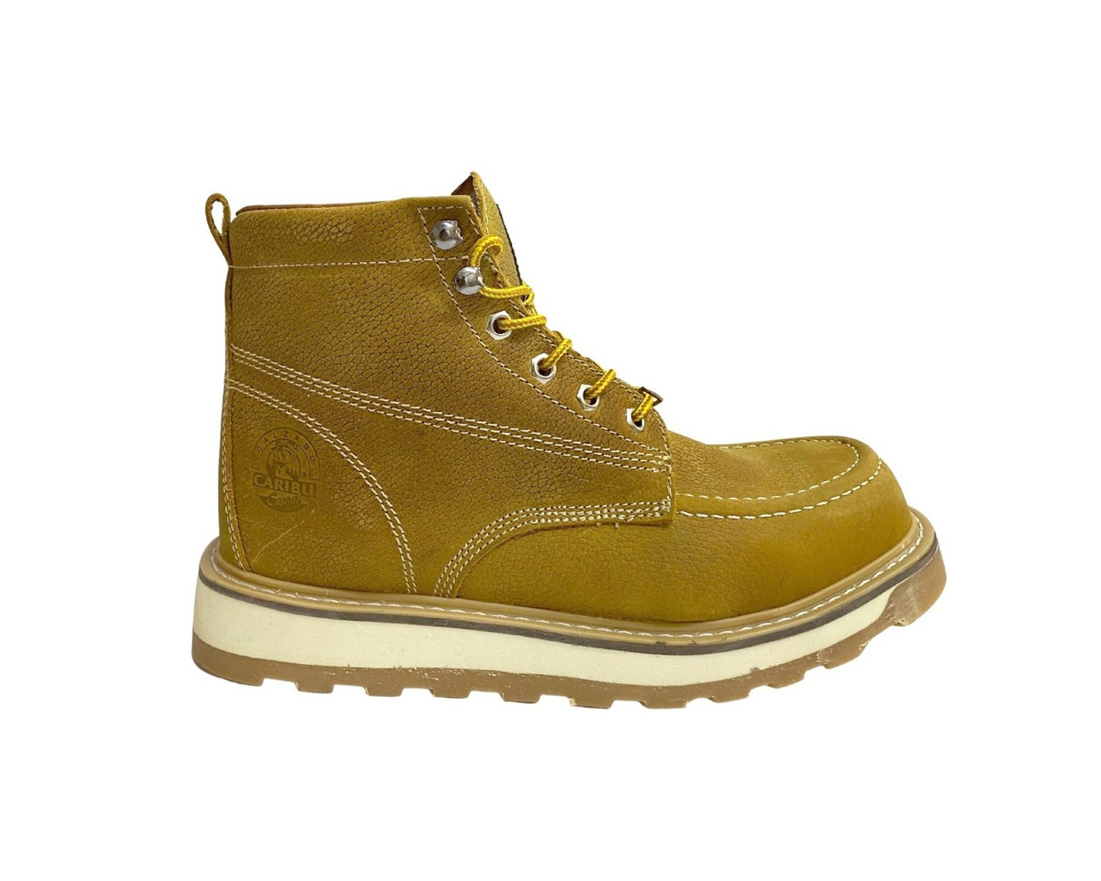 Bota Casual Caballero Caribu Modelo 363 De Piel color Miel