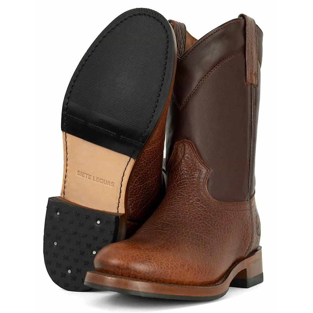 Foto 5 pulgar | Botas Roper De Piel De Bisonte Siete Leguas Con Suela Antiderrapante Para Hombre Naranja Oscuro