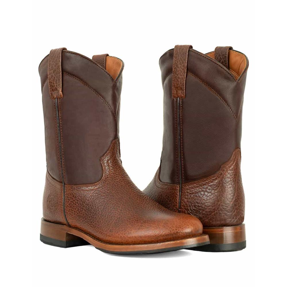 Foto 6 pulgar | Botas Roper De Piel De Bisonte Siete Leguas Con Suela Antiderrapante Para Hombre Naranja Oscuro