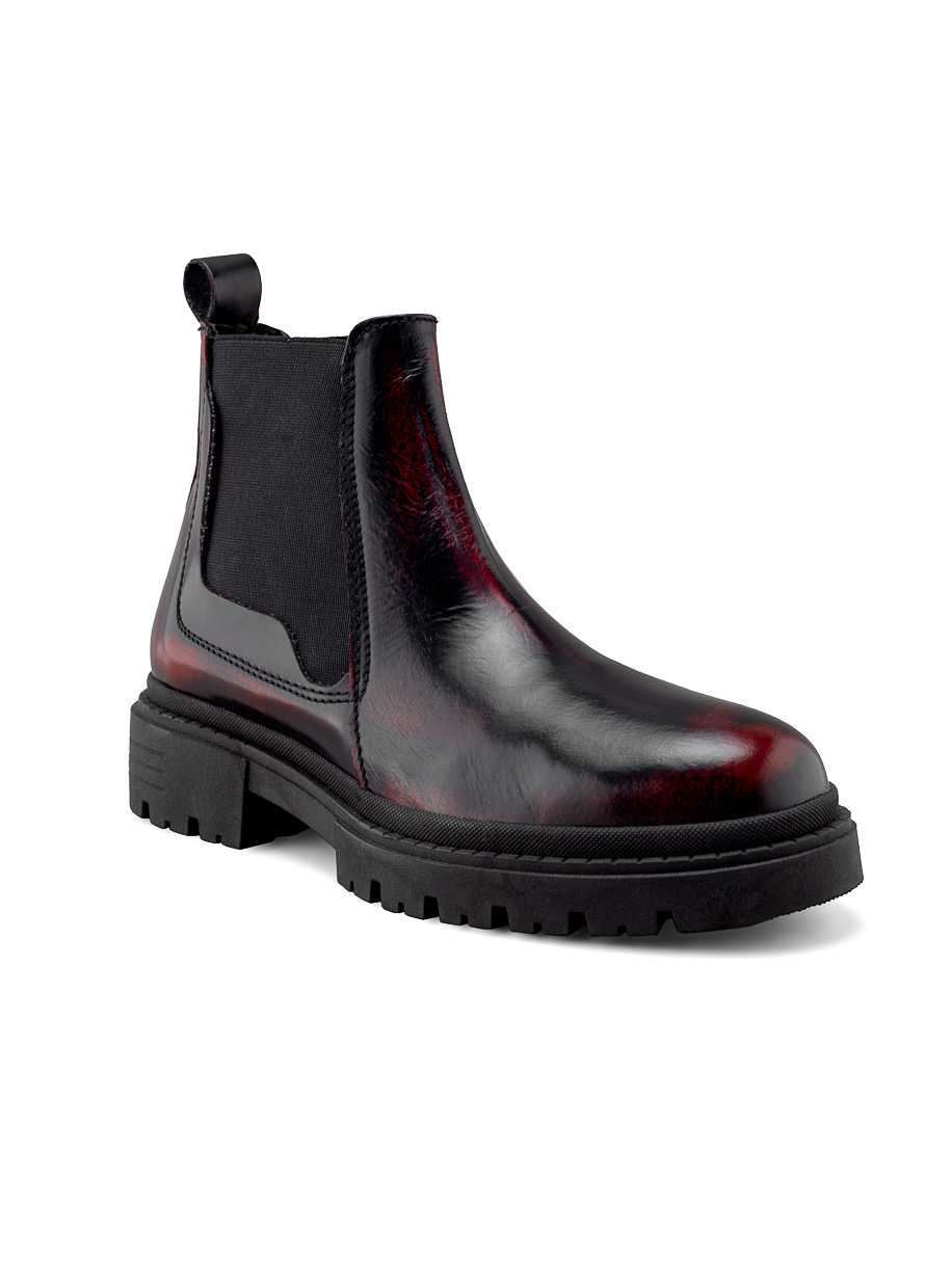 Foto 4 | Bota Chunky Chelsea En Piel Vino Para Hombre Dasalo