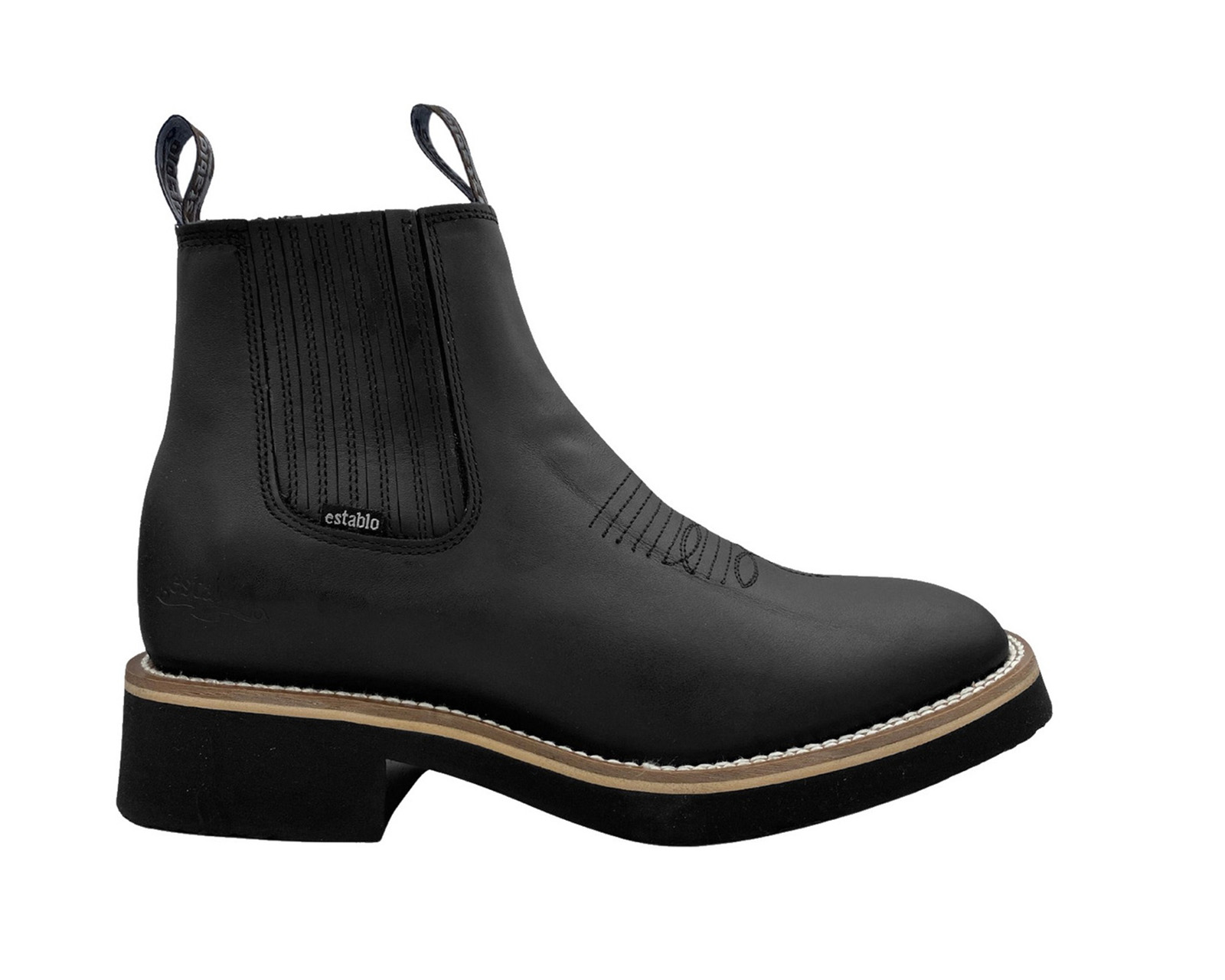 Botines Establo 982 de Piel Negro para Hombre