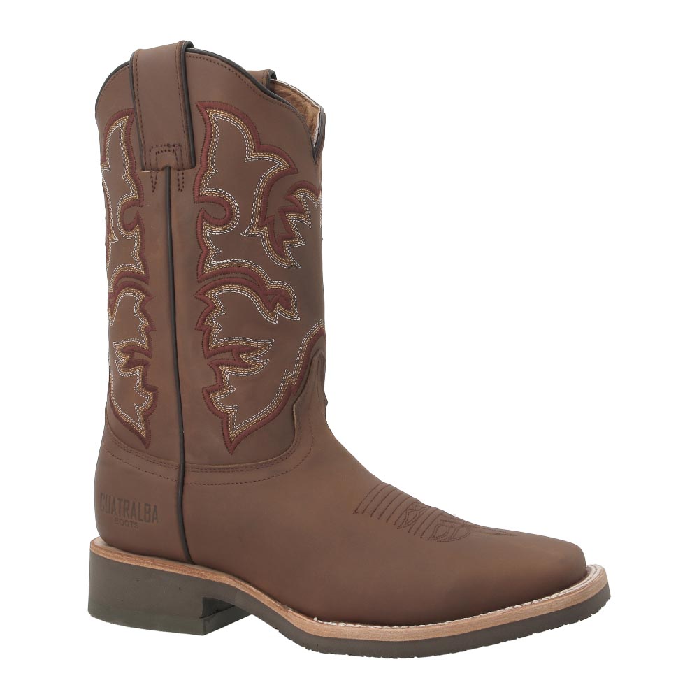 Bota Vaquera Caballero Cuatralba Tan Modelo Vegas En Piel Hombre Talla 25 A 30