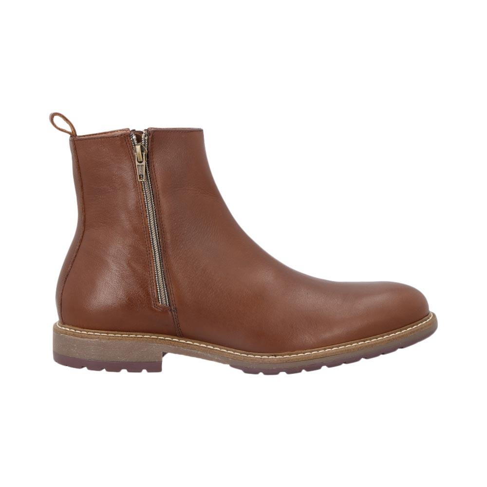 Bota Hombre Kipon Casual Tubo Zipper Lisa Plana Cafe