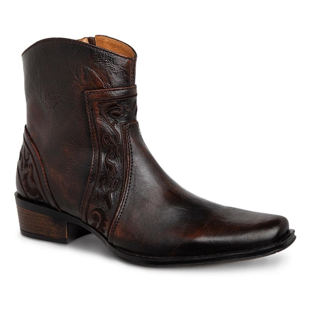 Foto 2 pulgar | Botin Vaquero Hombre Urban Cowboy Café 40704 Chocolate
