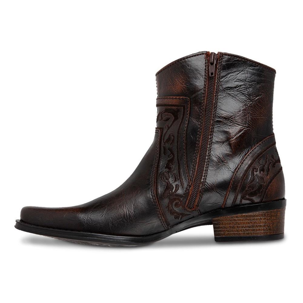 Foto 5 pulgar | Botin Vaquero Hombre Urban Cowboy Café 40704 Chocolate