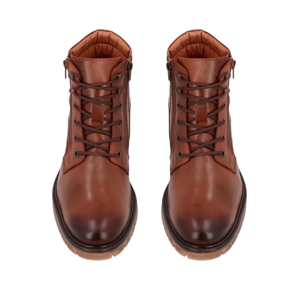 Foto 7 pulgar | Bota Hombre Kipon Casual Tubo Zipper Agujetas Degradado Lisa Cafe