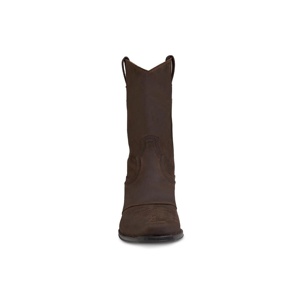 Foto 4 | Bota Vaquera Urban Cowboy Hombre Piel Natural Punta Cuadrada Cafe